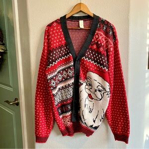 Modcloth All-Be Claus Santa Claus Cardigan Recycled made in USA unisex large